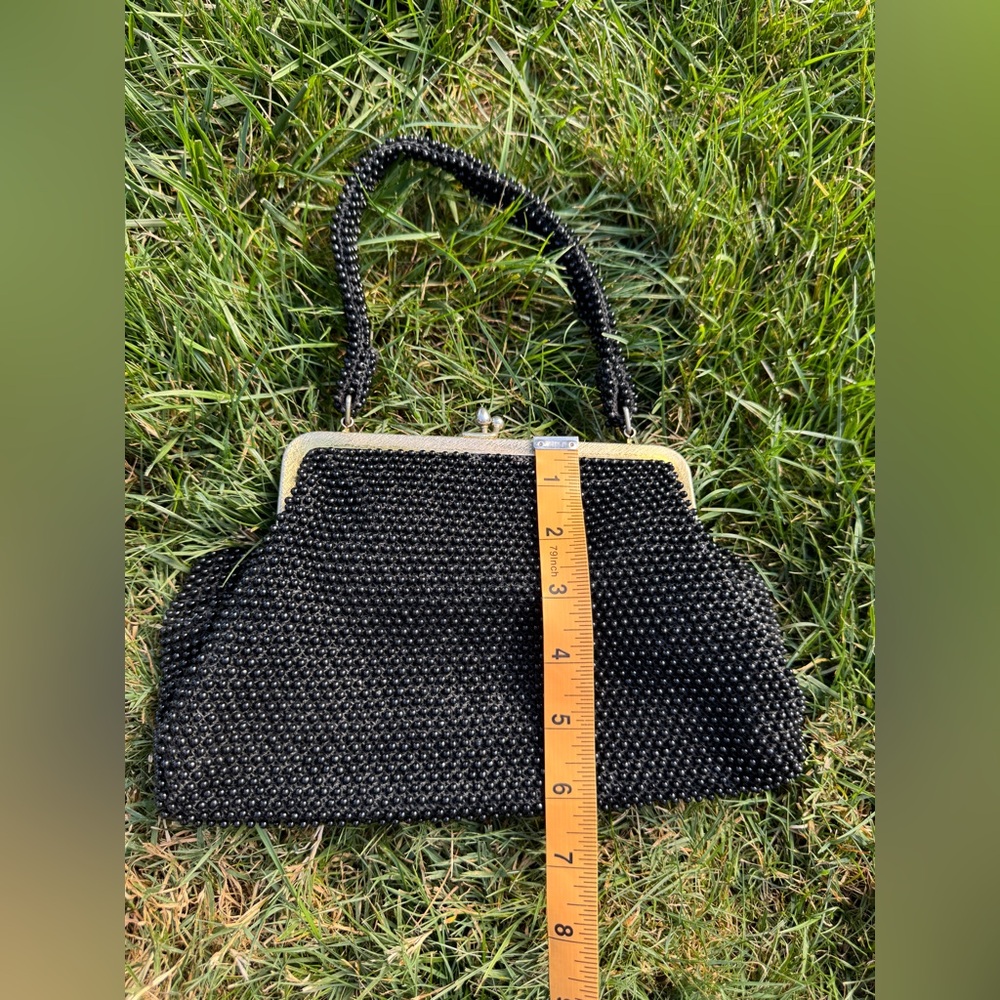 Late 40s-50s Black Beaded Handbag - Picture 5 of 7